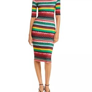 Alice + Olivia Multi Delora Geo Fitted Bodycon Dress